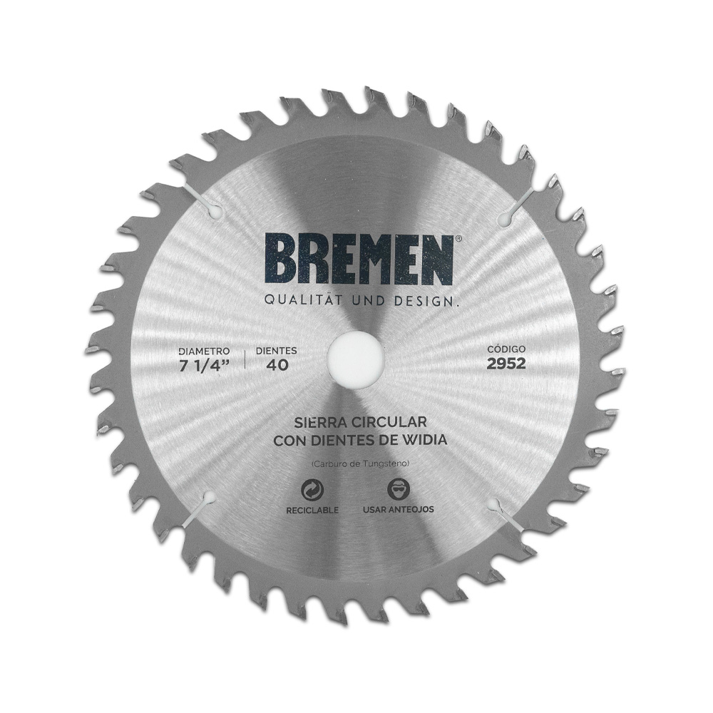 Sierras Circular con Dientes de Widia 7 1/4” /Cod.2952 BREMEN