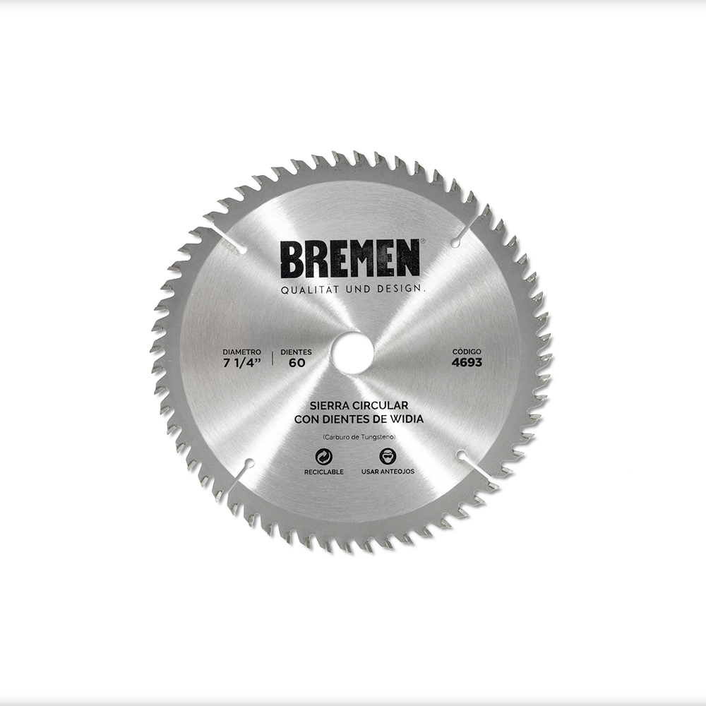 Sierras Circular con Dientes de Widia 7 1/4” /Cod.4693 BREMEN