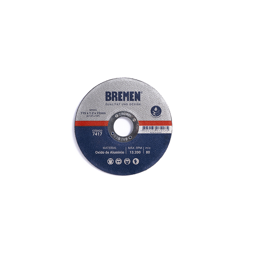 Discos de Corte 4-1/2” x25uni/Cod.7417 BREMEN