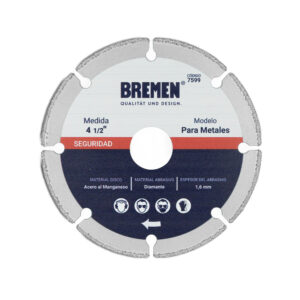 Disco Diamantado  para Metales 4-1/2” /Cod.7599 BREMEN