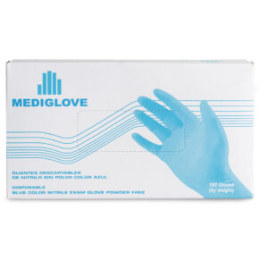 Guantes Descartables de nitrilo Sin polvo Color Azul 100 Unidades/Cod.08069-72 MEDIGLOVE