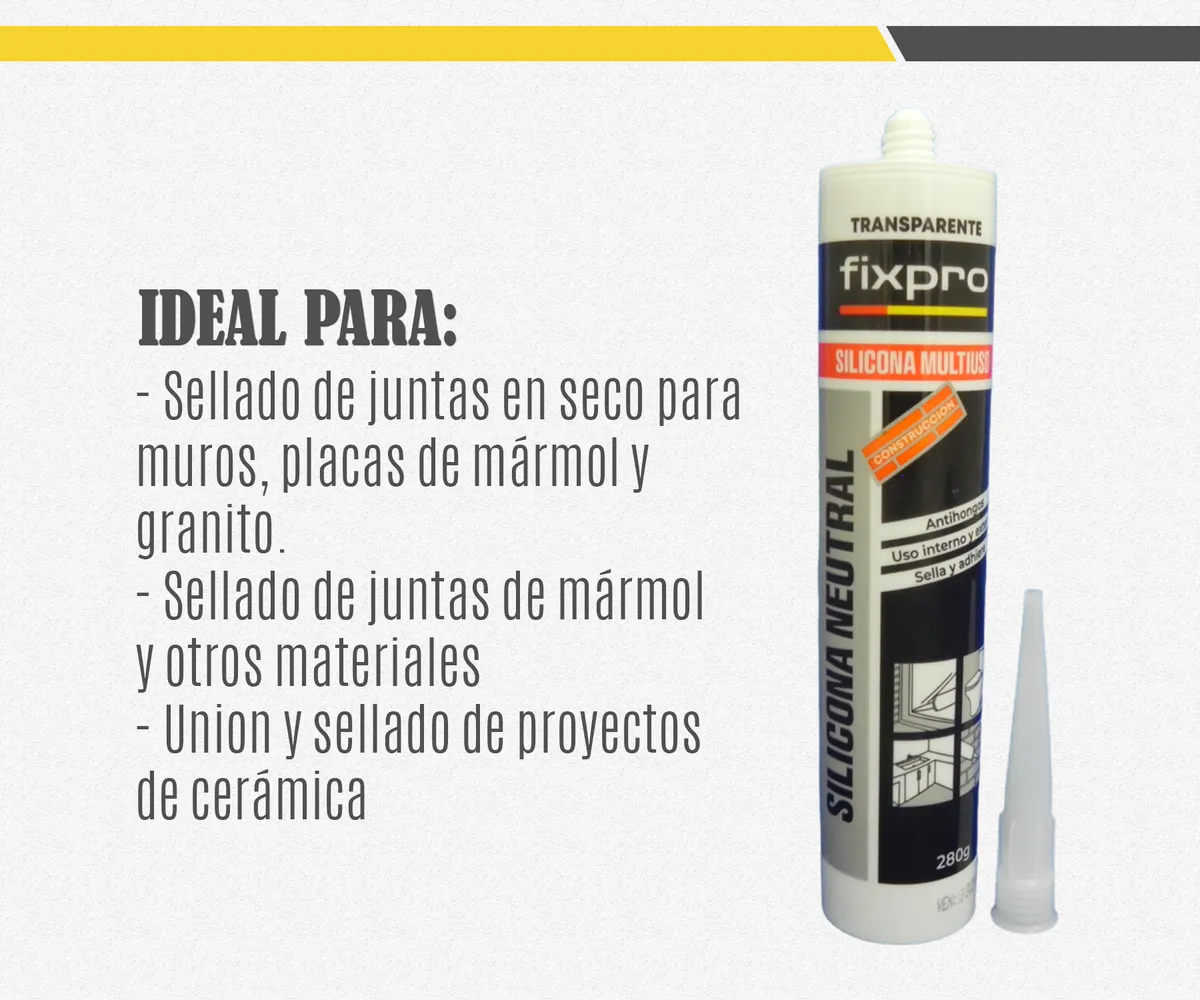 Pack de 6 Siliconas Neutras Transparente/Cod.SNT00F FIXPRO - Image 6