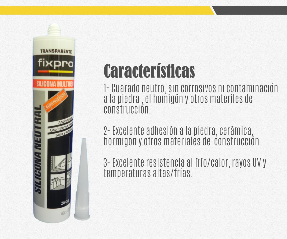 Pack de 6 Siliconas Neutras Transparente/Cod.SNT00F FIXPRO - Image 7