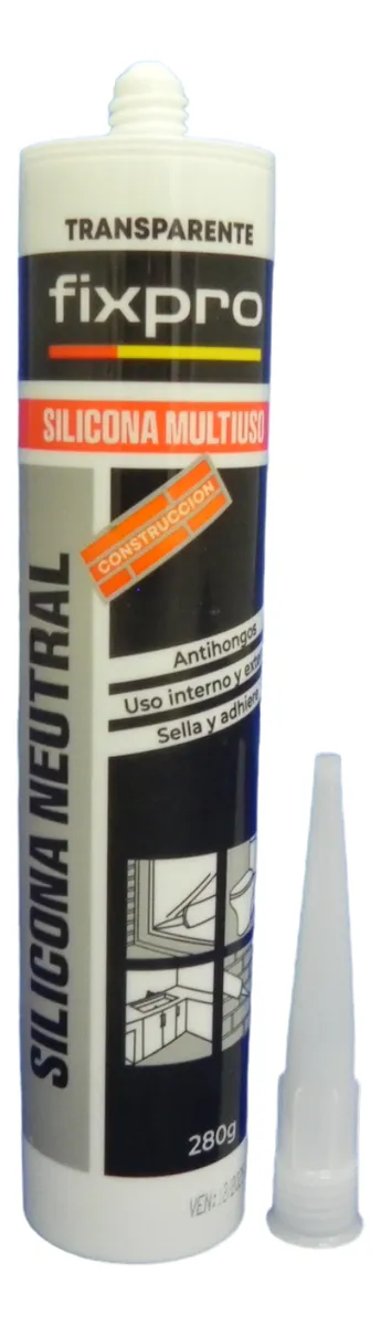 Pack de 6 Siliconas Neutras Transparente/Cod.SNT00F FIXPRO