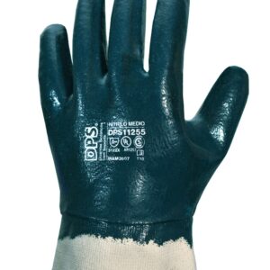 Guante Nitrilo Medio Baño Completo Azul Puño de Lona T10/Cod.DPS11255 DEPASCALE