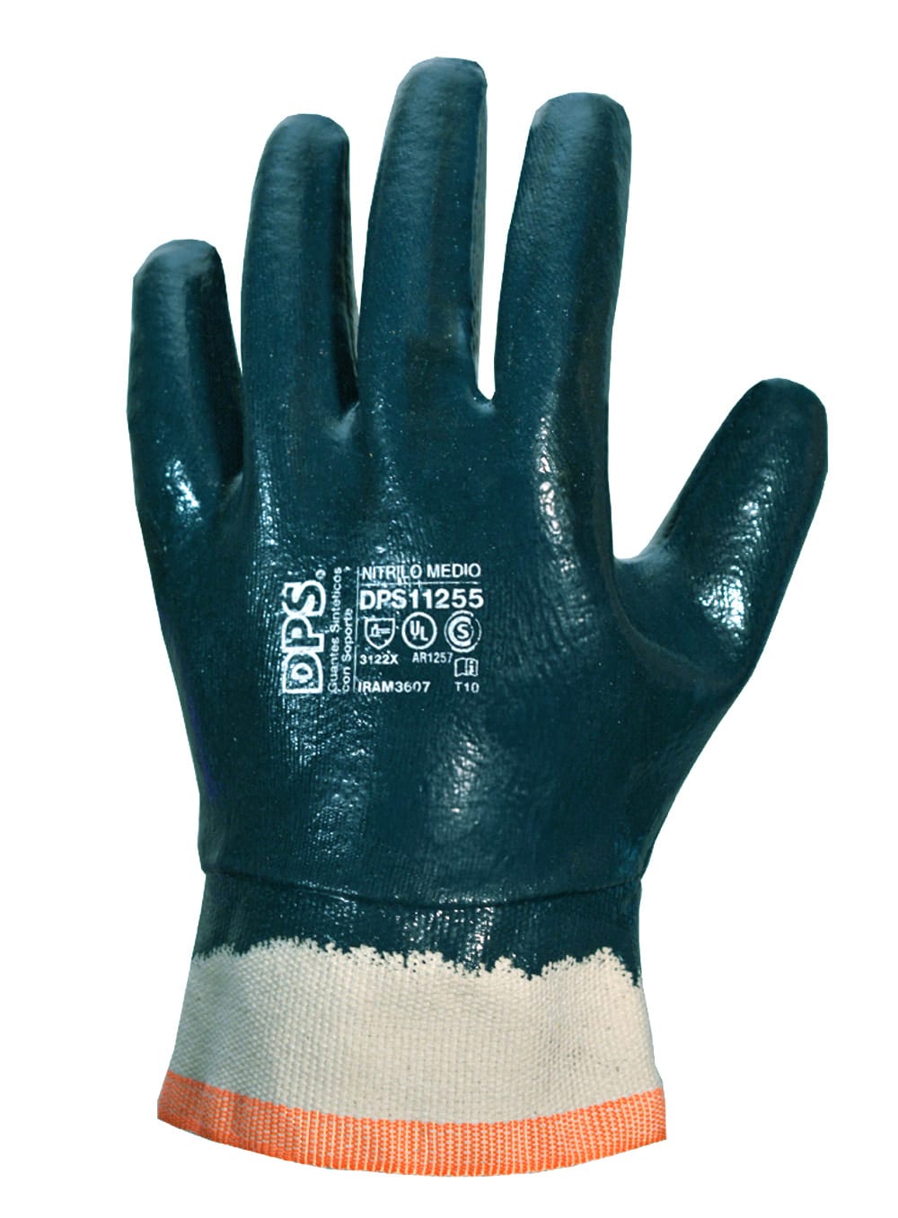 Guante Nitrilo Medio Baño Completo Azul Puño de Lona T10/Cod.DPS11255 DEPASCALE