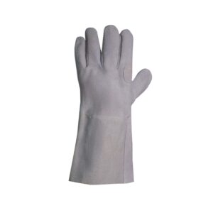 Guante Americano Descarne, PISTOLERO Gris, Puño Largo de Cuero, Talle 10 Cod 111315