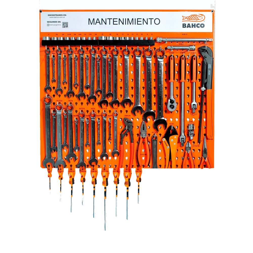 Panel de herramientas para mantenimiento general - 71 piezas Cod MANTENIMIENTO 1/B