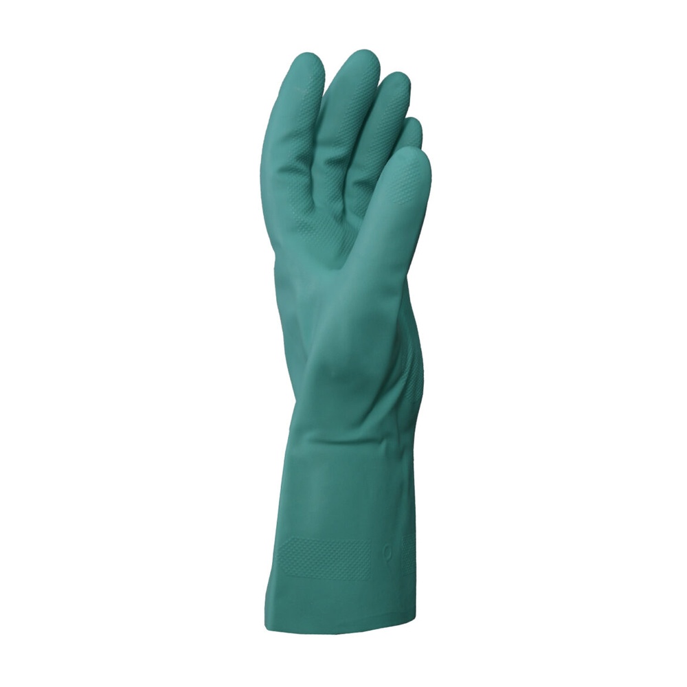 Guante. de Acrilo Nitrilo Verde Flocado Largo T8 Total 33 cm Cod DPS41483 - Image 2