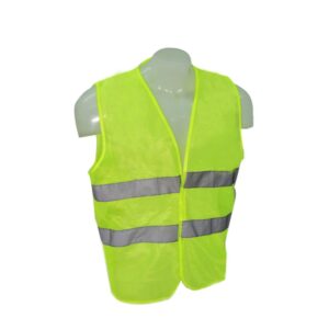 Chaleco Económico Amarillo Poliéster, Tamaño 62×68 cm con aplicaciones reflectivas Cod NUB7506