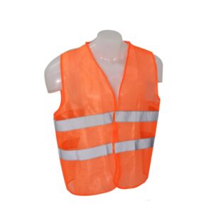 Chaleco Económico Naranja Poliéster, Tamaño 62×68 cm con aplicaciones reflectivas Cod NUB7507