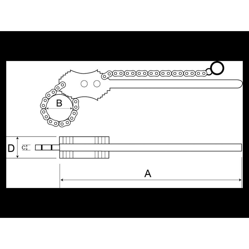 LLAVE DE CADENA PARA PLOMERIA PARA TRABAJOS PESADOS DE 12" 1410MM Cod 372-12 - Image 4